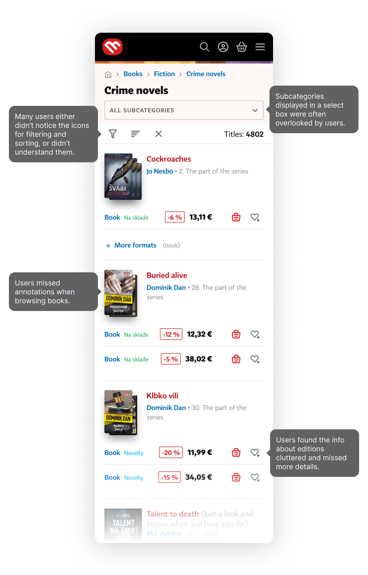 Product Category – Before