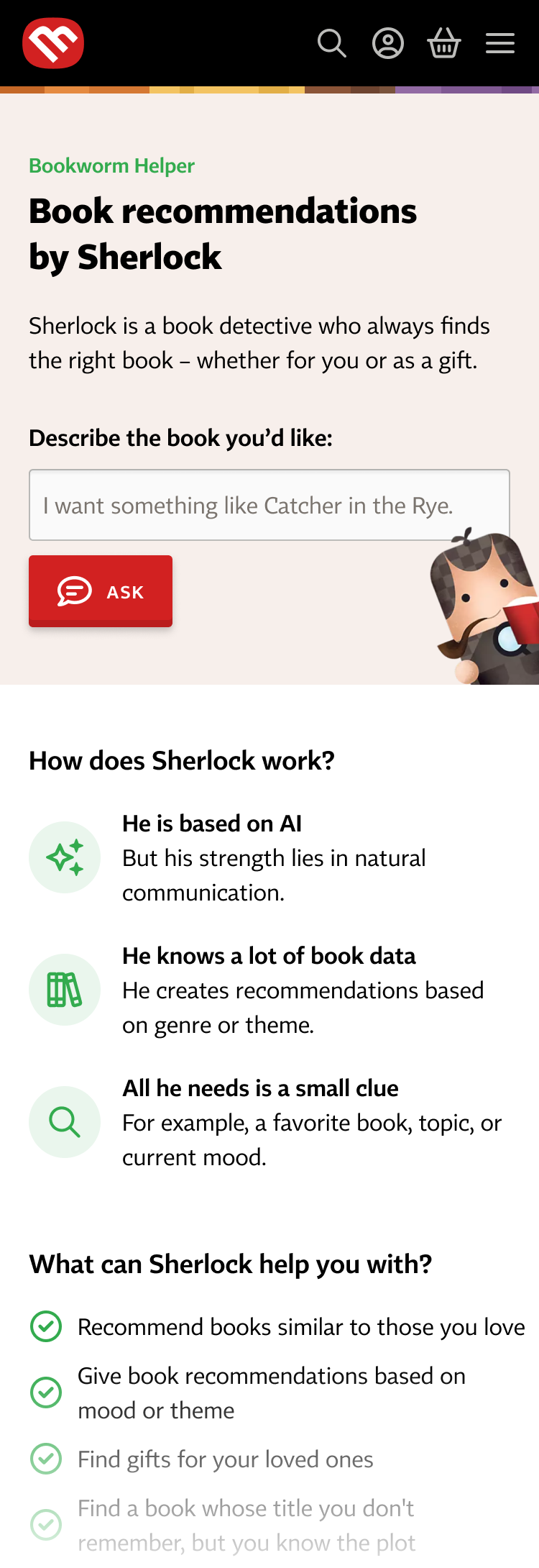Sherlock landing page